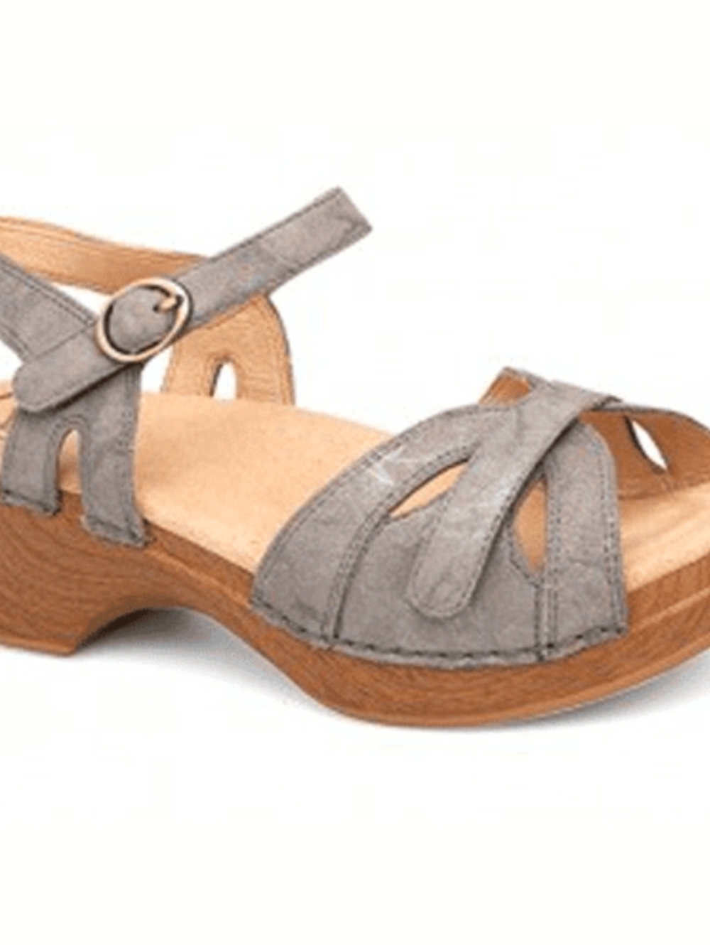 Dansko Season Gray Strappy Clog Sandals Size 37